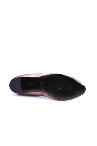 Jil Sander Womens Leather Slide On Ballet Flats Pink Metallic Size 37 7