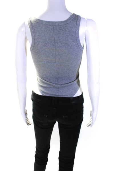 Suzie Kondi Womens Tank Body Suit Cotton Grey Size Xs