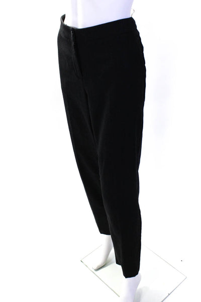 Armani Jeans Womens Wool Buttoned Zipped Tapered Dress Pants Black Size EUR48