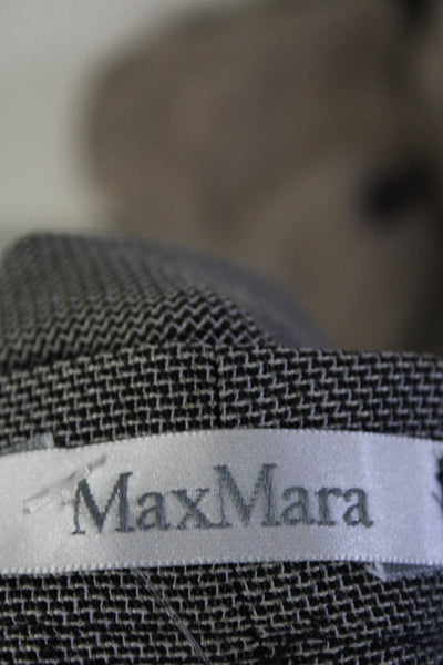Max Mara Women's Flat Front Pockets Straight Leg Dress Pant Black Size 12