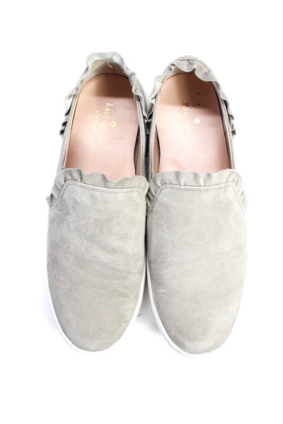 Kate Spade Women's Round Toe Slip-On Suede Shoe Gray Size 9.5