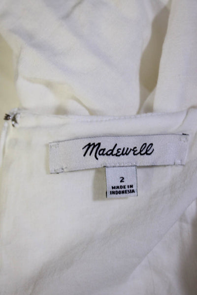 Madewell Women's V-Neck Short Sleeves Slit Hem Midi Dress White Size 2 Lot 2