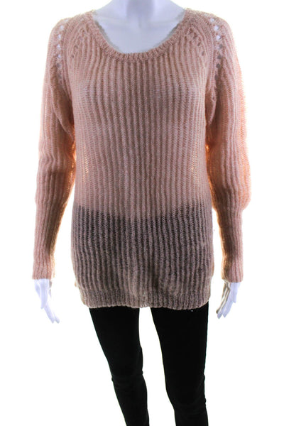 Humanoid Womens Crew Neck Loose Knit Pullover Sweater Beige Size Medium