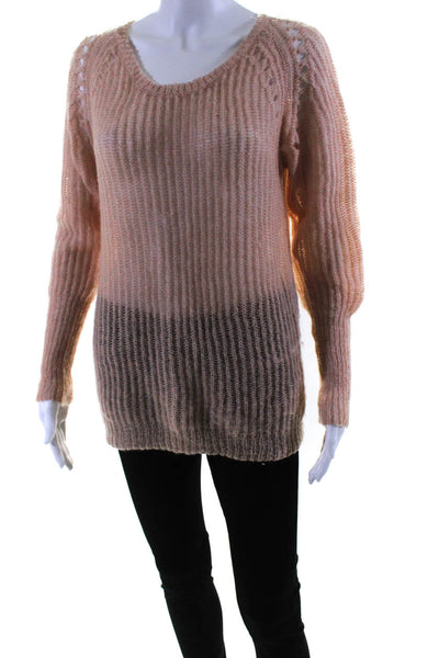 Humanoid Womens Crew Neck Loose Knit Pullover Sweater Beige Size Medium