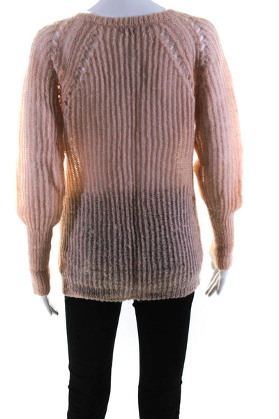 Humanoid Womens Crew Neck Loose Knit Pullover Sweater Beige Size Medium