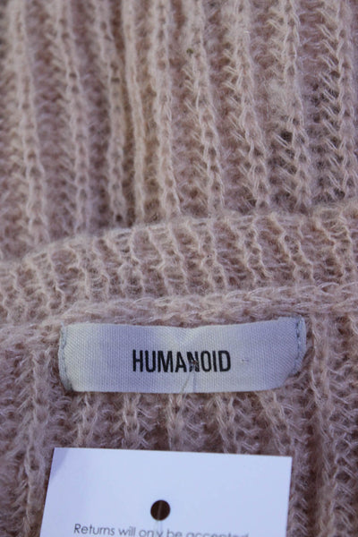 Humanoid Womens Crew Neck Loose Knit Pullover Sweater Beige Size Medium