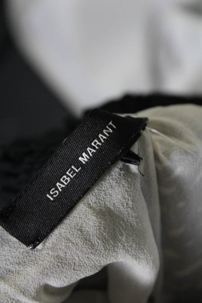 Isabel Marant Womens Spotted Elastic Waist Zippered Skirt Gray White Size 38