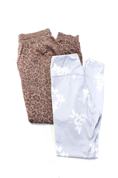 Allfenix Glyder Womens Leopard Floral Sweatpants Leggings Size XS Small Lot 2