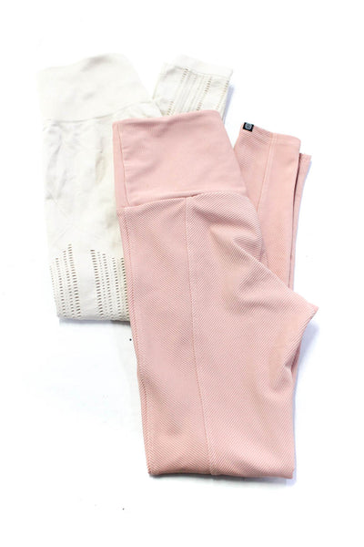 ONZIE Varley Womens Ribbed Perforated Leggings Pink Beige Size XXS/XS XS Lot 2