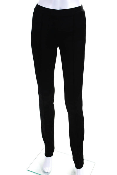 Helmut Lang Womens Elastic Waistband Pleated Flare Leg Knit Pants Black Small