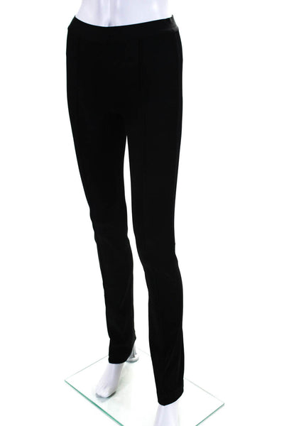 Helmut Lang Womens Elastic Waistband Pleated Flare Leg Knit Pants Black Small