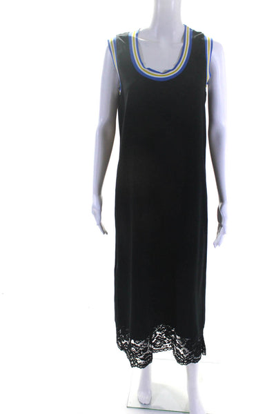 Love Moschino Womens Lace Trim Sleeveless Maxi Dress Black Size 8