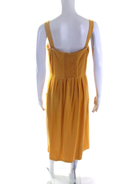 Levis Womens Silk Sleeveless Button Down Maxi Dress Yellow Size 2
