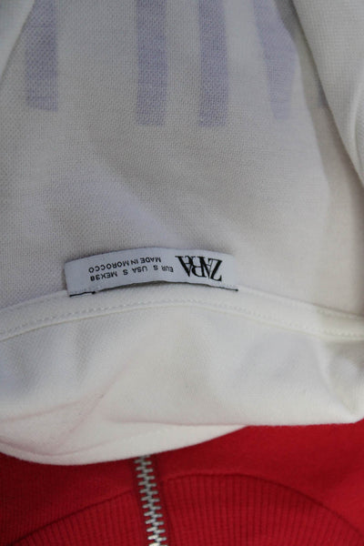 Zara Womens Sweatshirt White Graphic Print Short Sleeve Shirt Size S Lot 2