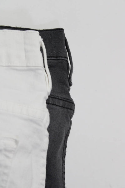 Frame Womens White Ripped Jeanne Crop Skinny Leg Denim Jeans Size 27 26 LOT 2