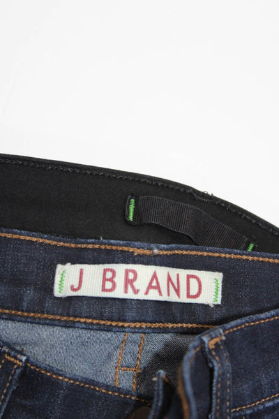 J Brand Womens Black Mid-Rise Zip Pockets Detail Skinny Jeans Size 26 25 LOT 2