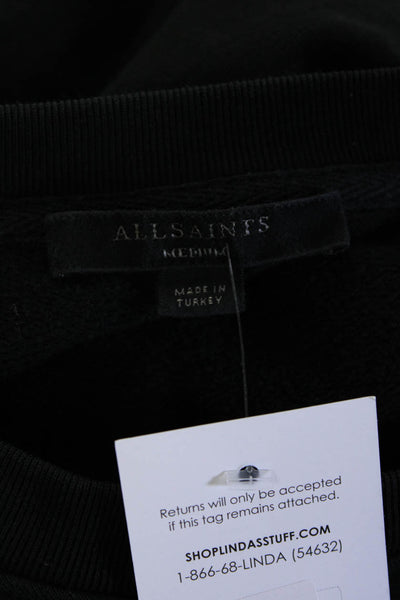 Allsaints Womens Leti Able Side Zip Crew Neck Sweatshirt Black Size Medium