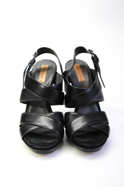 Reed Krakoff Womens Leather Open Toe Strappy Spool High Heels Black Size 8US 38E