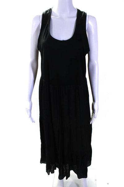 Heartloom Womens Cotton Round Neck Tiered Pullover Tank Top Dress Black Size L