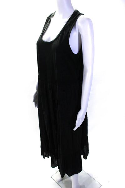 Heartloom Womens Cotton Round Neck Tiered Pullover Tank Top Dress Black Size L