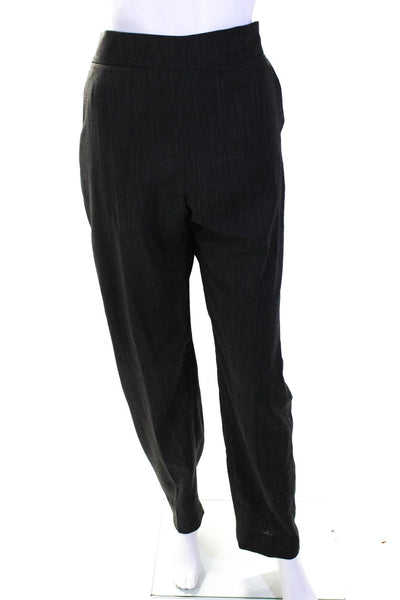 Akris Womens Wool Side Zipped Tapered High Rise Dress Pants Gray Size 12