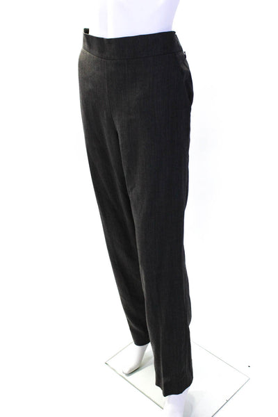 Akris Womens Wool Side Zipped Tapered High Rise Dress Pants Gray Size 12