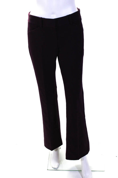 Theory Womens Cotton Low-Rise Pleated Front Flared Hem Dress Pants Purple Size 2
