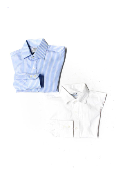 T.M. Lewin Men's Cotton Striped Button Down Dress Shirt Blue Size 34, Lot 2