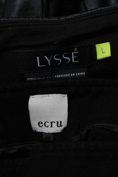 Lysse Ecru Women's  Faux Leather High Waist Leggings Black Size L 8, Lot 2