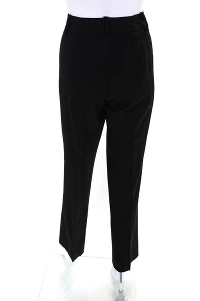 Oscar de la Renta Women's Flat Front Straight Leg Dress Pants Black Size 8