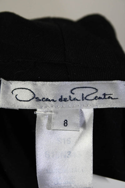 Oscar de la Renta Women's Flat Front Straight Leg Dress Pants Black Size 8