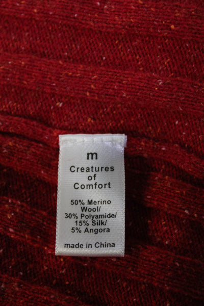 Creatures Of Comfort Womens Wide Rib V Neck Knit Tank Top Red Wool Size Medium