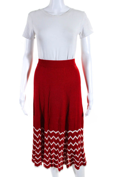 House of Harlow 1960 x Revolve Womens Striped A-Line Mid-Calf Skirt Red Size XS