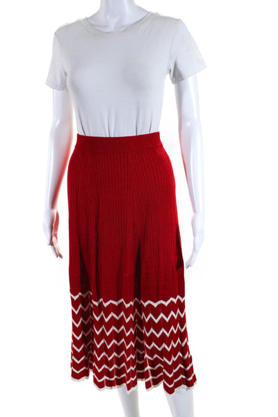 House of Harlow 1960 x Revolve Womens Striped A-Line Mid-Calf Skirt Red Size XS