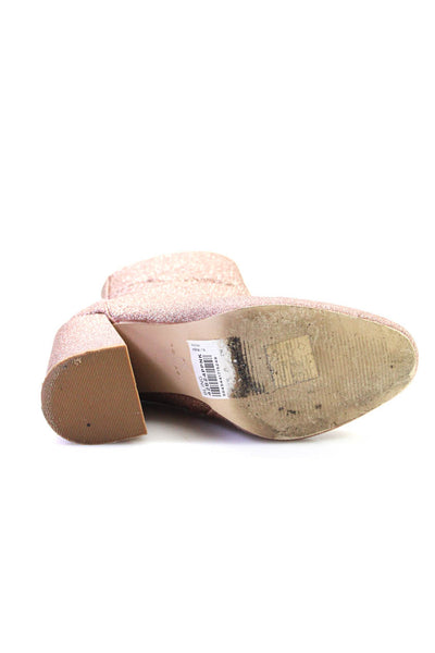 Zara Topshop Womens Glitter Stiletto Block Heels Boots Pink Size EUR36 Lot 2