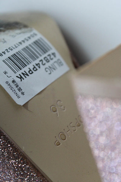 Zara Topshop Womens Glitter Stiletto Block Heels Boots Pink Size EUR36 Lot 2