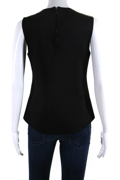 J Brand Women's V-Neck Sleeveless Zip Back Blouse Black Size  S