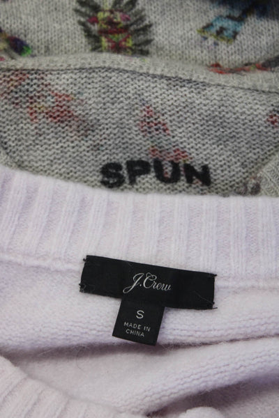 J Crew Spun Womens Light Lilac Crew Neck Pullover Sweater Top Size S lot 2