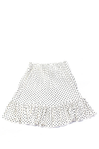 Zara Womens Dress White Polka Dot Pleated Knee Length A-Line Skirt Size S M lot3