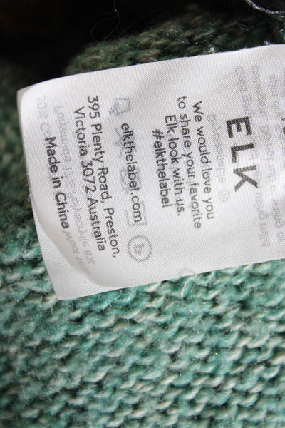 Elk Womens Meldal Roll Knit Sweater Green Size 12 12941050