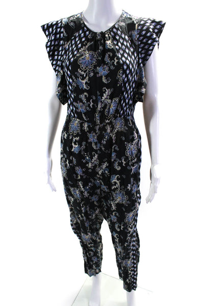 Rebecca Taylor Womens Paisley Printed Jumpsuit Blue Size 6 13483692