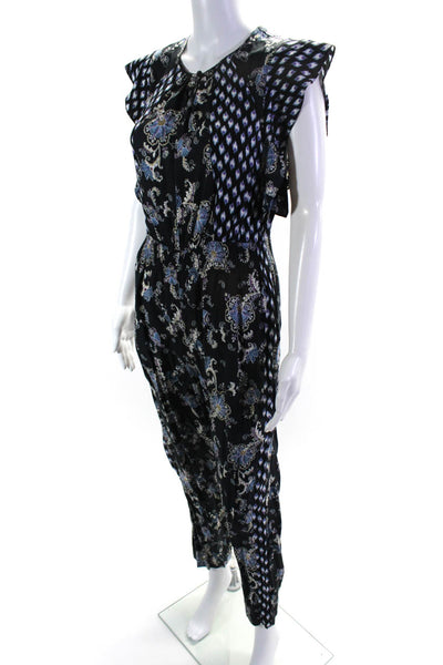 Rebecca Taylor Womens Paisley Printed Jumpsuit Blue Size 8 13480445