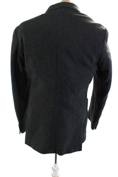 Tailorbyrd Mens Long Sleeves Two Button Herringbone Unlined Jacket Black Size 40