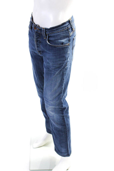 Nudie Jeans Co Mens Average Joe Jeans Blue Cotton Size 33X34
