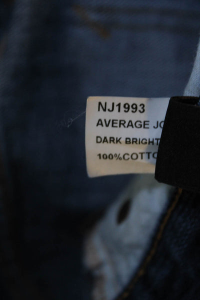 Nudie Jeans Co Mens Average Joe Jeans Dark Bright Blue Cotton Size 32X32
