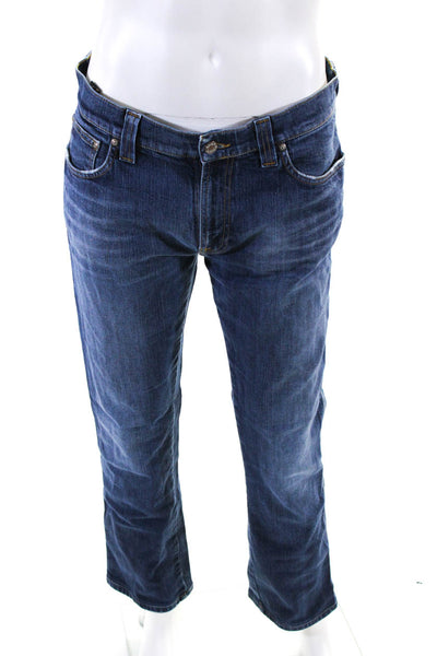 Nudie Jeans Co Mens Slim Jim Jeans Core Blue Cotton Size 34x34