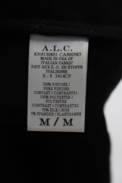 ALC Womens Open Back Draped Halter Keyhole Top Blouse Black Size Medium