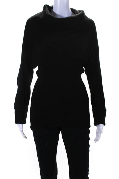 Costume National Women's Wool Long Sleeve Off Shoulder Sweater Black Size M