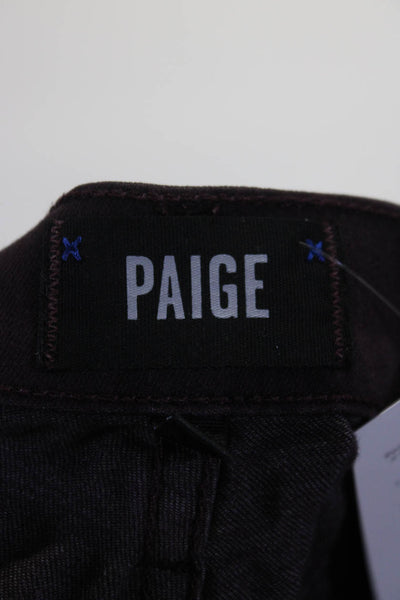 Paige Mens Zipper Fly Slim Straight Cut Federal Jeans Purple Size 32