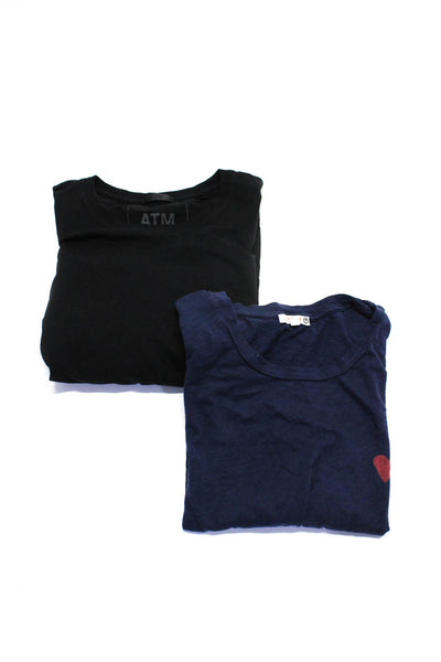 Sundry ATM Womens Short Half Sleeve Tee Shirts Black Navy Blue Size 0 XS Lot 2